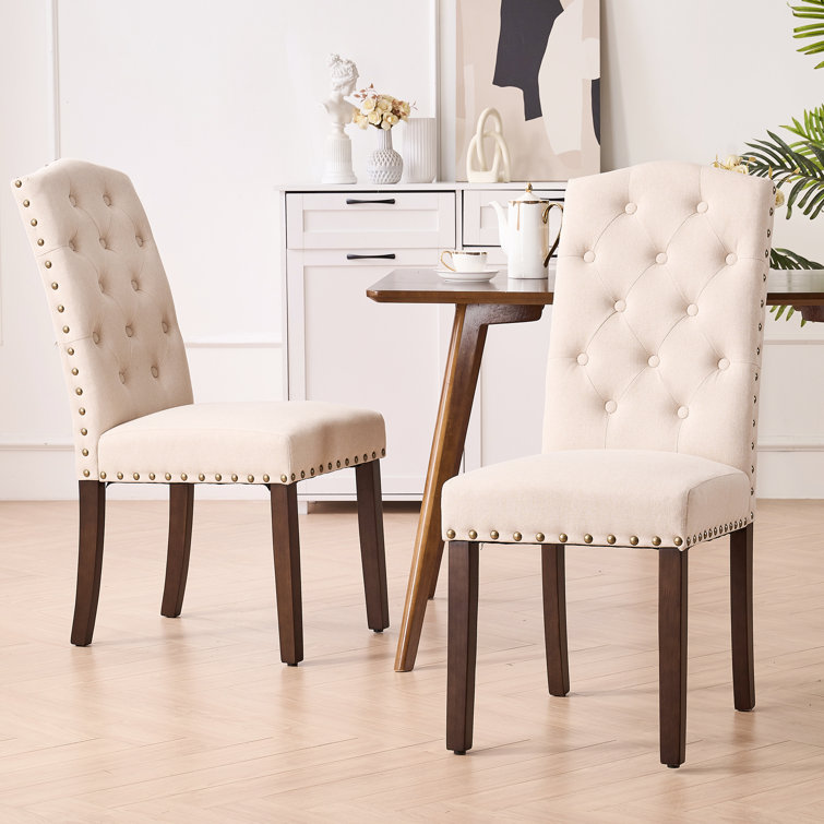 White tufted best sale high back chair